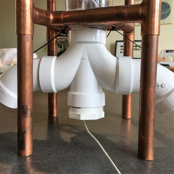 PVC Fitting Connected to Dispenser